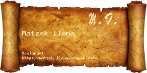 Matzek Ilona névjegykártya